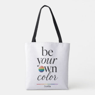 Sei deine eigene Farbe Minimal-Typografie-Statemen Tasche