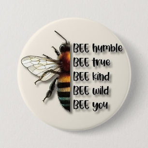 sei demütig... button