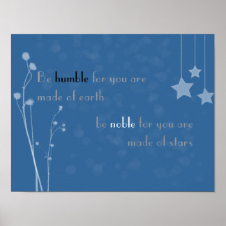 'Sei demütig, sei noble' Plakat