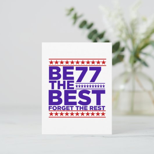 Sei der beste 77 Geburtstag Postkarte (Stehend Vorderseite)