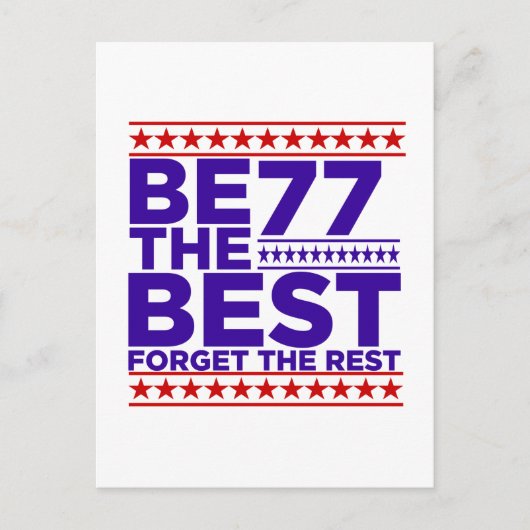 Sei der beste 77 Geburtstag Postkarte (Vorderseite)
