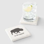 Sei der Buffalo Silhouette Marmorsteinstein Unters Steinuntersetzer (Seitenansicht)