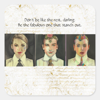 Sei der fabelhafte quadratischer aufkleber