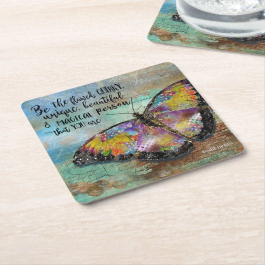 Sei der fehlerhafte Schmetterling Rechteckiger Pappuntersetzer (angewinkelt)