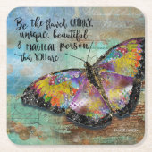 Sei der fehlerhafte Schmetterling Rechteckiger Pappuntersetzer (Vorderseite)
