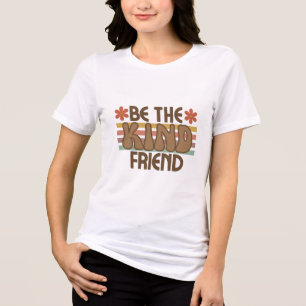 Sei der Freund - Retro Blume Power Vibes Tri-Blend Shirt