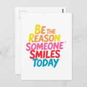 Sei der Grund, warum heute jemand lächelt (2) Postkarte (Vorne/Hinten)