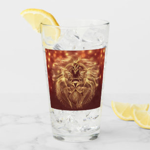 Sei der König, der Löwe zodiac Glas