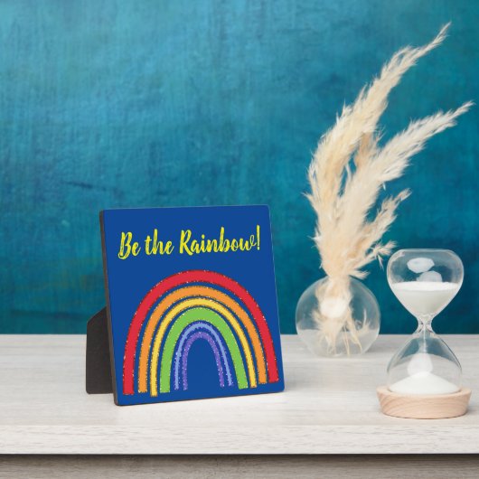 Sei der Regenbogen! | Glitzer Look Rainbow Fotoplatte (InSitu)