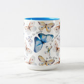 Sei der Schmetterling des Wandels Zweifarbige Tasse (Mittel)