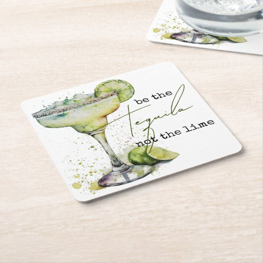 Sei der Tequila nicht der Limone Rechteckiger Pappuntersetzer (angewinkelt)