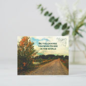 Sei der Wandel, den du in der Welt sehen willst Postkarte (Stehend Vorderseite)