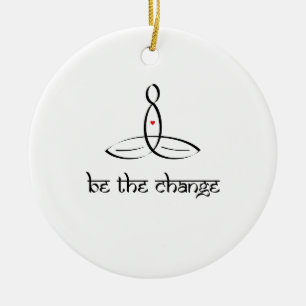 Sei der Wandel - der schwarze Sanskrit-Stil Keramik Ornament