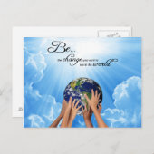 Sei der Wandel - Gandhi Postkarte (Vorne/Hinten)