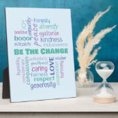 Sei der Wandel positive Word Cloud Fotoplatte (Seite)