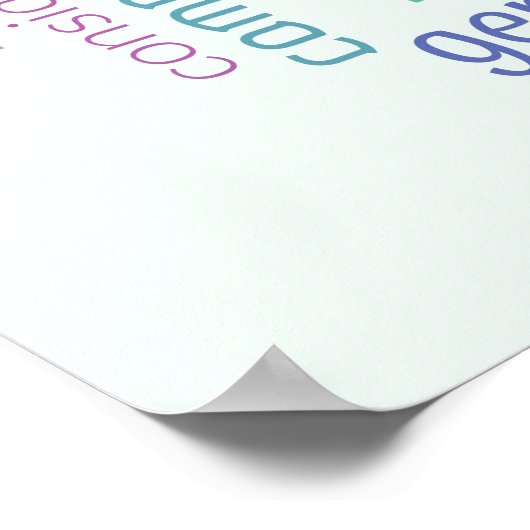 Sei der Wandel positive Word Cloud Poster (Ecke)