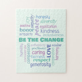 Sei der Wandel positive Word Cloud Puzzle