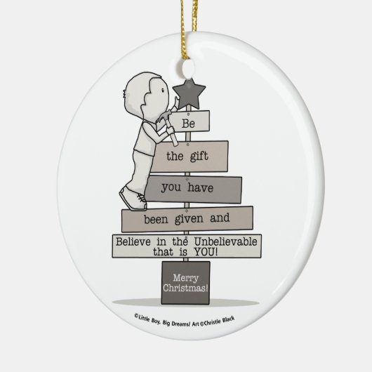 Sei der Weihnachtsbaum Keramikornament (Links)