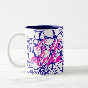 Sei die Aloha-Blumen-Post-It-Kaffeetasse Zweifarbige Tasse