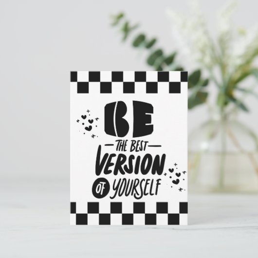 Sei die beste Version von dir selbst Postkarte (Stehend Vorderseite)