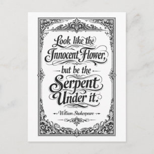 "Sei die Schlange" Shakespeare Postkarte