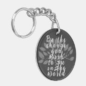 Sei die Veränderung, die du in der Welt sehen will Schlüsselanhänger (Vorderseite links)