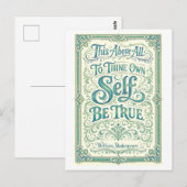 "Sei dir selber treu" Shakespeare Postkarte (Vorne/Hinten)