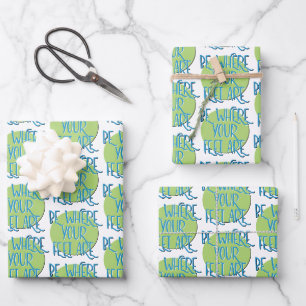 Sei dort, wo deine Füße sind Recovery-Slogan Geschenkpapier Set