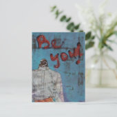 Sei du! Birdie Mixed Media Postkarte (Stehend Vorderseite)