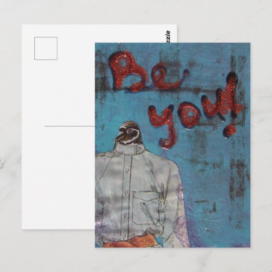 Sei du! Birdie Mixed Media Postkarte (Vorne/Hinten)