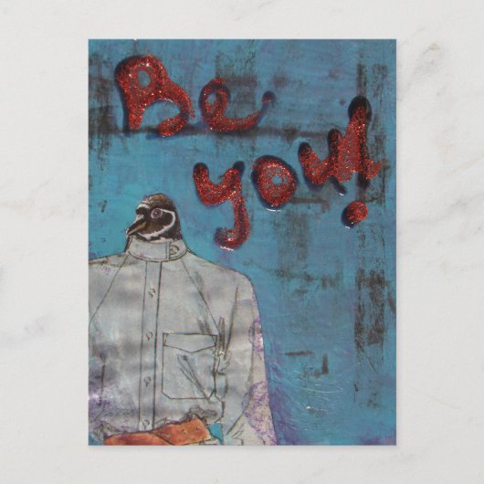 Sei du! Birdie Mixed Media Postkarte (Vorderseite)