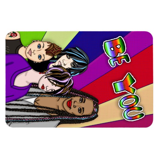 Sei du | Diverse Menschen | Pop Art Magnet (Horizontal)