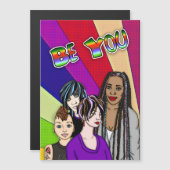 Sei du | Diverse Menschen | Pop Art Magnetkarte (Vorne/Hinten)