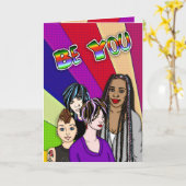 Sei du | Einzigartige handgezeichnete Kunst Karte (Gelbe Blume)