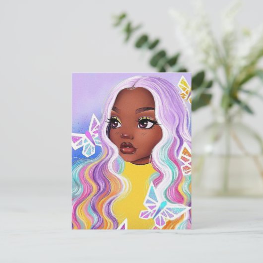 Sei du! Farblich/Farbe Tropfen Postkarte (Stehend Vorderseite)