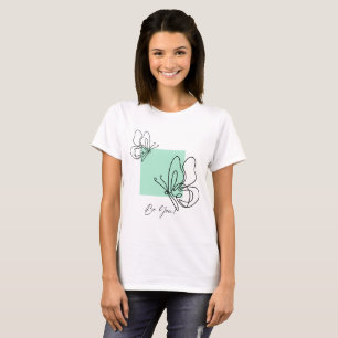 Sei Du Frauen T-Shirt Minimale Schmetterlingslin