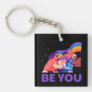 Sei du. LGBT+Stolz. Rainbow-Flag-Schlüsselanhänger Schlüsselanhänger