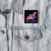 Sei du. LGBT+Stolz. Schaltfläche "Rainbow" Button (Beispiel)