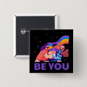 Sei du. LGBT+Stolz. Schaltfläche "Rainbow" Button (Vorne & Hinten)