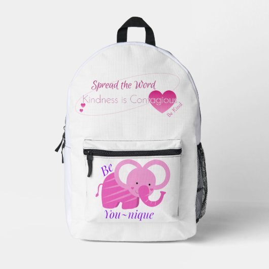 Sei du-nique gedruckter Rucksack (Vorderseite)