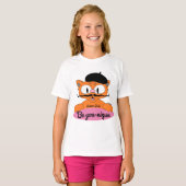 Sei du nique (Sei einzigartig) Cartoon Mustache Ca T-Shirt (Vorne ganz)