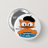 Sei du nique Senor Gato mit Beret Button (Vorne & Hinten)