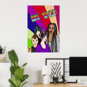 Sei du | Pop Art | Handgezeichnete Diverse People Poster (Heimbüro)
