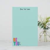 Sei du schön farbenfrohe Buchstaben helles Grün Briefpapier (Stehend Vorderseite)