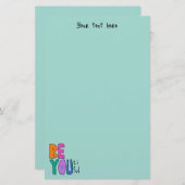 Sei du schön farbenfrohe Buchstaben helles Grün Briefpapier (Vorne/Hinten)