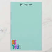 Sei du schön farbenfrohe Buchstaben helles Grün Briefpapier (Vorderseite)