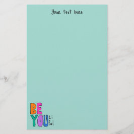 Sei du schön farbenfrohe Buchstaben helles Grün Briefpapier