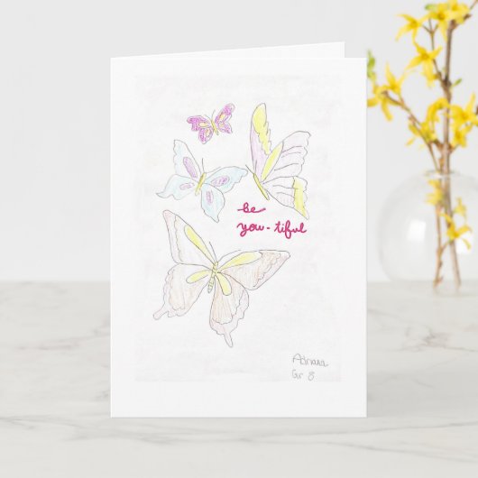 "Sei du schön" geklappte Grußkarte Karte (Gelbe Blume)