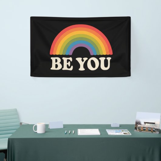 Sei du schwul lesbischer Pride LGBTQ Ally Rainbow Banner (Messeveranstaltung)