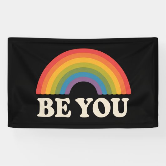 Sei du schwul lesbischer Pride LGBTQ Ally Rainbow Banner (Horizontal)